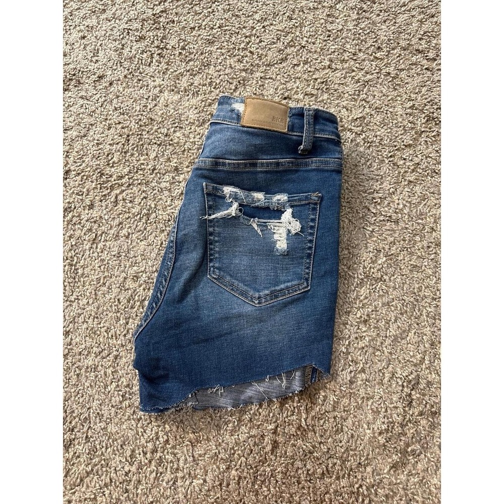 BKE Parker High Rise Distressed Denim Shorts Medium Wash Size 26 - Picture 1 of 4